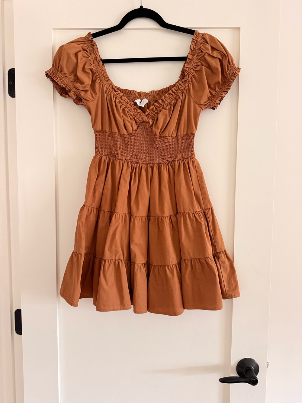 Women’s Rust Tiered Smocked Dress - 100% cotton